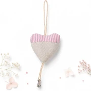 Decorazione cuore in juta rosa Prezzo Stock