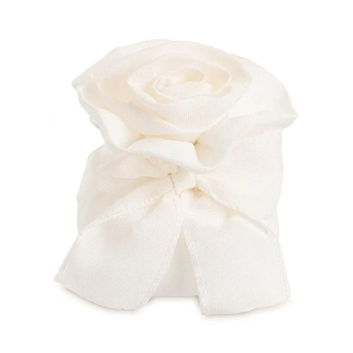 ULTIMI PEZZI 35 Sacchettini portaconfetti Eleganti con Rosa e Fiocco Avorio 11 cm PREZZO PER TUTTI