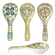 Bomboniere Poggiamestolo in ceramica con maioliche