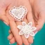 Applicazione cuore in pizzo decorazione per Bomboniere & Segnaposto