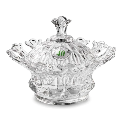 Bomboniere 2026 Nozze di Smeraldo Corona vetro porta-candela e portagioie