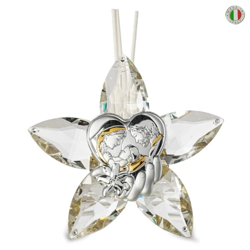 Idea Regalo Profumatore in Cristallo con Sacra Famiglia