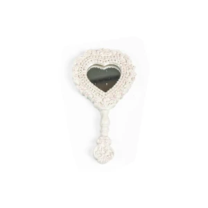 Bomboniere 2026 Specchio a forma di cuore Bianco Standard con glitter