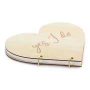 Guest book matrimonio originale in legno a Cuore "Yes i do"