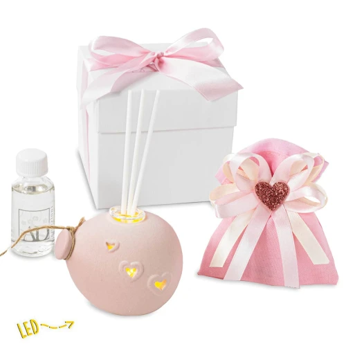 Bomboniere Profumatore Led Palloncino in ceramica rosa