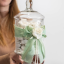 Confettata in vetro con rosa e dettagli verdi