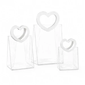Shopperine Trasparenti in PVC Morbido con Manici a Cuore