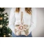 Idea Regalo Natale - Portabottiglie in vimini con decoro rosa e oro