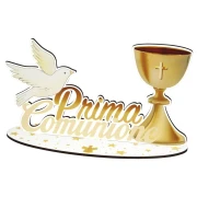 Decorazione da tavolo "Prima Comunione" con colomba e calice