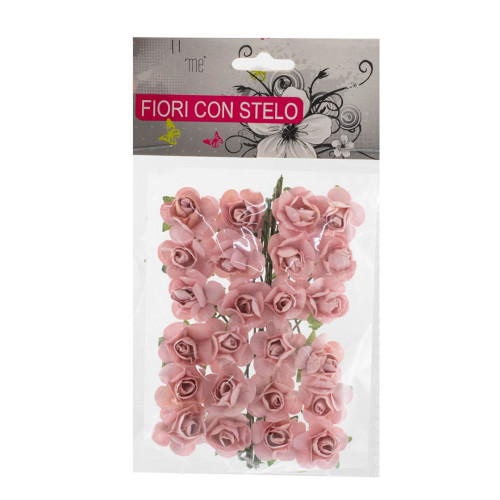 fiori boccioli rose rosellina per bomboniere confezione 24 pz