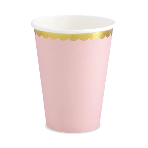 6 Bicchieri di carta 220cc colore Rosa
