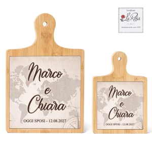 Bomboniere Tema Viaggio Personalizzate Tagliere in legno