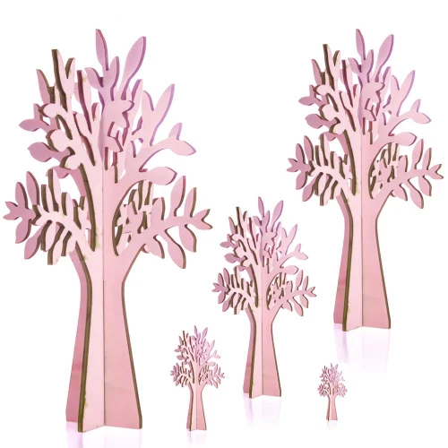 albero della vita tableau e segnatavolo legno grande ROSA  per battesimo BIMBA