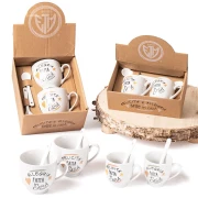 Bomboniere 2026 Linea Fantasie Set di tazzine da caffè con frasi