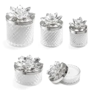 Bomboniere 2026 Candele Diamond Argento con fiore in Cristallo - Alta Qualità