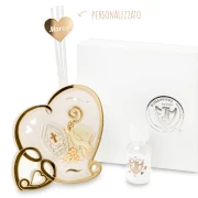 Bomboniere 2026 Icona Profumatore Cresima Personalizzabile a forma di cuore con cappello e bastone in resina