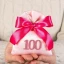 Sacchetto 100 Centesimo Compleanno con Numero 100 Glitter