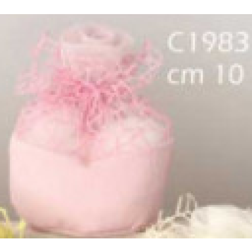 ULTIMI 28 Sacchettini Portaconfetti rete con rosa 10 cm PREZZO PER TUTTI