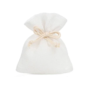 Bomboniere 2026 Linea Grezzo Sacchettino Standard in Yuta bianco Portaconfetti