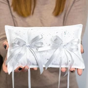 Cuscino Portafedi Matrimonio glitter argento - Alta Qualità