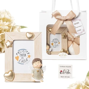 Bomboniera 2026 Portafoto Angelo in Resina Linea Energy