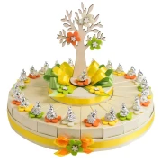 Torta Bomboniere nascita, Battesimo e Comunione 20 Fette con Coccinelle argentate 