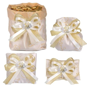Sacchettini Portaconfetti Nozze d'Oro 50 Anni Matrimonio con CONFEZIONE