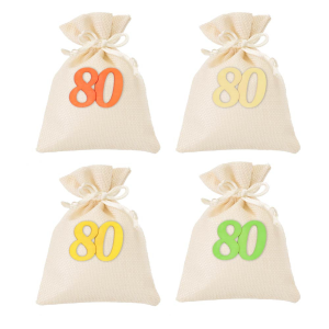 Bomboniere 80 Anni compleanno sacchetti portaconfetti