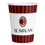 8 bicchieri di carta 260 ml per festa tema Milan