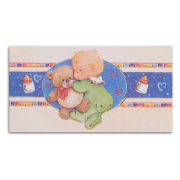 Bigliettini Bomboniere Battesimo Bambino Orsetto Celeste