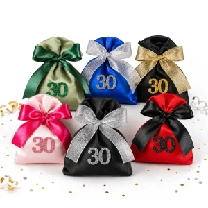 Sacchetto 30 Trentesimo Compleanno con Numero 30 Glitter