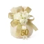 Bomboniere 2026 Sacchettini Portaconfetti con CONFEZIONE Nozze D\'Oro brillanti con fiore ed applicazione