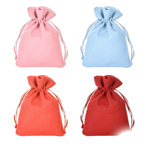 sacchetto portaconfetti in tessuto Rosa, Celeste, Arancione e Rosso