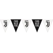Festone Juventus a bandierine triangolari bianco nero 3,6 mt