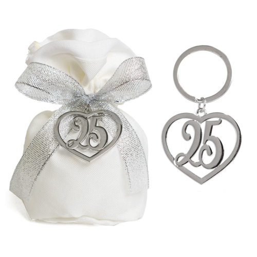Bomboniere nozze d\'Argento Portachiavi 25 anniversario Matrimonio