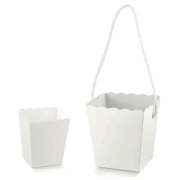 cestino contenitore porta confetti per confettata in cartoncino bianco