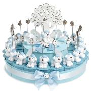Torta Bomboniere da 20 Fette con Cagnolini celesti