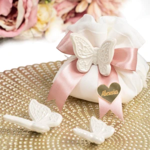 Bomboniere 2026 Magnete Farfalla Bianca in ceramica