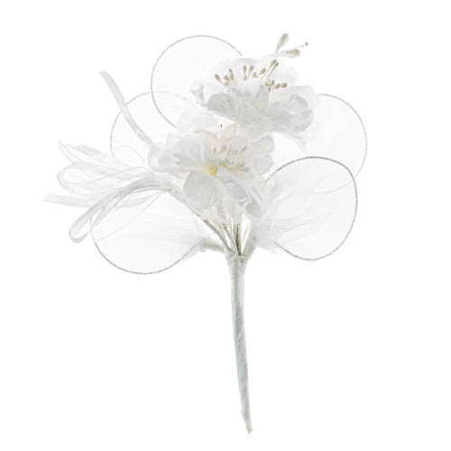 Fiore doppio bianco con Racchette portaconfetti in Offerta stock