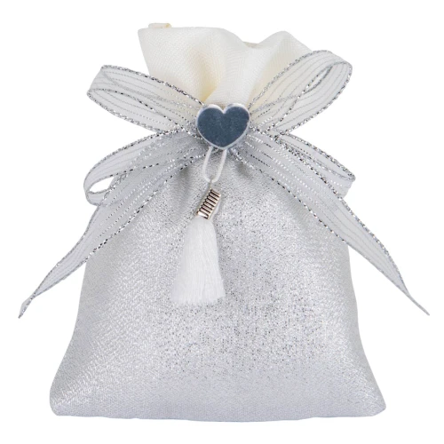 Bomboniere Nozze d\'Argento 2026 Linea Life Sacchettino Portaconfetti con cuore e nappina