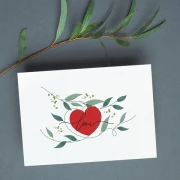 Partecipazione Matrimonio Originale Rosso - Noce