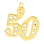 ciondolo numero 50 oro strass per bomboniere nozze oro