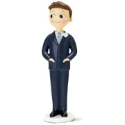cake topper sposo con mani in tasca 21 cm