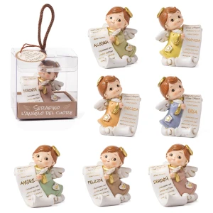 Bomboniere Linea Serafino 2026 Angioletti con pergamena e scritte dorate standard