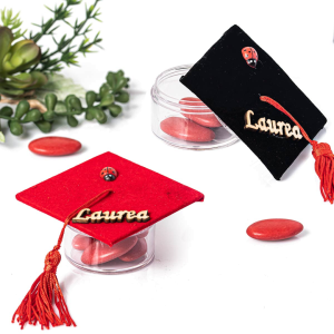 SUPER OFFERTA Scatolina Tocco Laurea Portaconfetti velluto e plex
