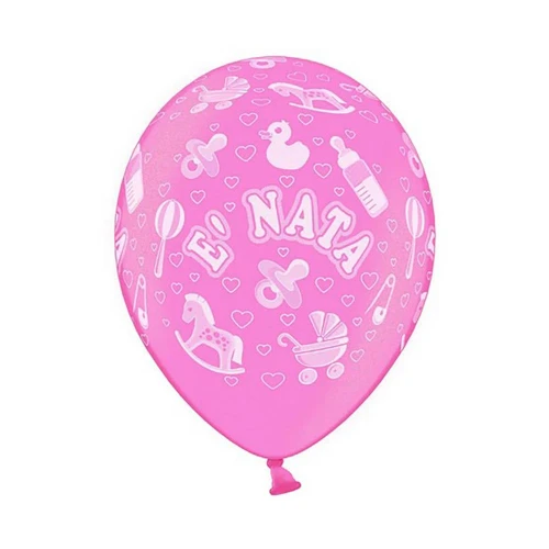 Palloncini Rosa \"é Nata\" - confezione 10 pezzi