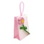 sacchetto borsina porta confetti in juta rosa con fiore