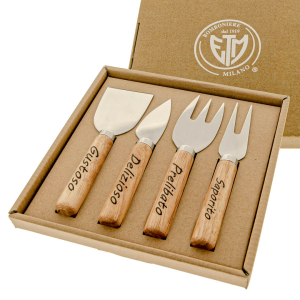 Bomboniere Utili Set Coltellini da Formaggio Grande con Testo