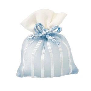 Sacchettino Portaconfetti Piatto per Battesimo Nascita Celeste a Righe