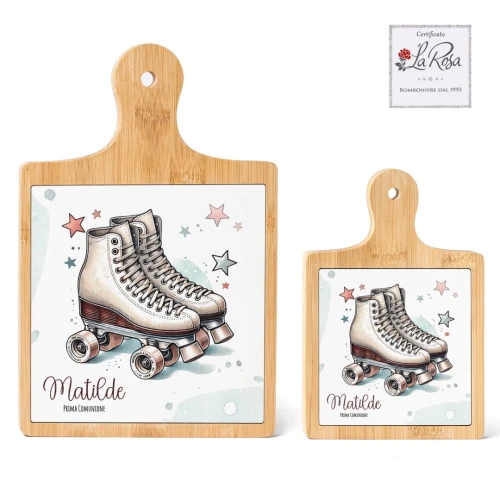 Bomboniere Tema Pattinaggio a rotelle Personalizzate Tagliere in legno